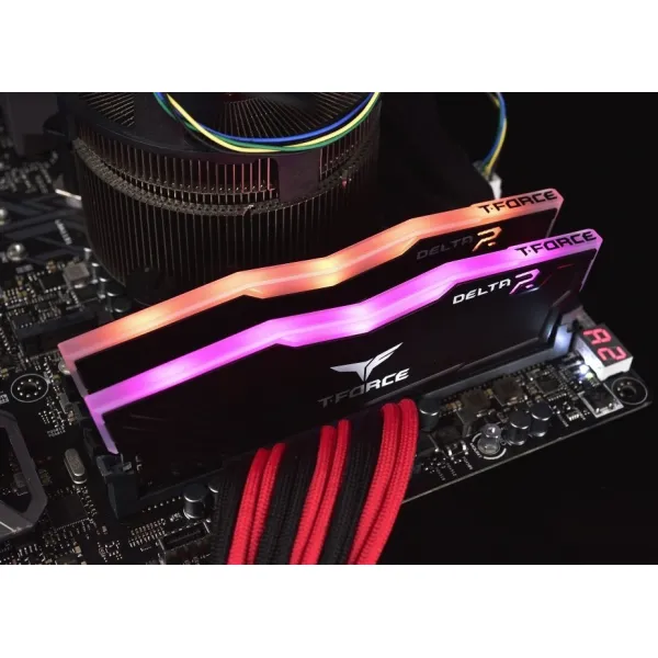 Оперативная память 32GB Kit (2x16GB) 3600MHz DDR4 Team Group  DELTA RGB PC-28800 CL22 1.35V TF3D432G3600HC18JDC01 Black купить с доставкой