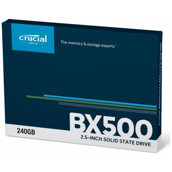 Твердотельный накопитель 240Gb SSD Crucial BX500 3D NAND 2.5” SATA3 R540Mb/s W500MB/s 7mm CT240BX500SSD1 купить с доставкой