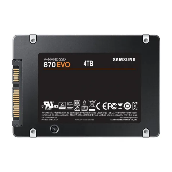 Твердотельный накопитель 4000GB SSD Samsung 870 EVO 2,5" SATA3 R560Mb/s W530MB/s MZ-77E4T0BW купить с доставкой