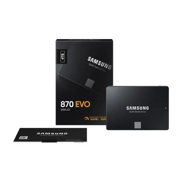 Твердотельный накопитель 4000GB SSD Samsung 870 EVO 2,5" SATA3 R560Mb/s W530MB/s MZ-77E4T0BW купить с доставкой