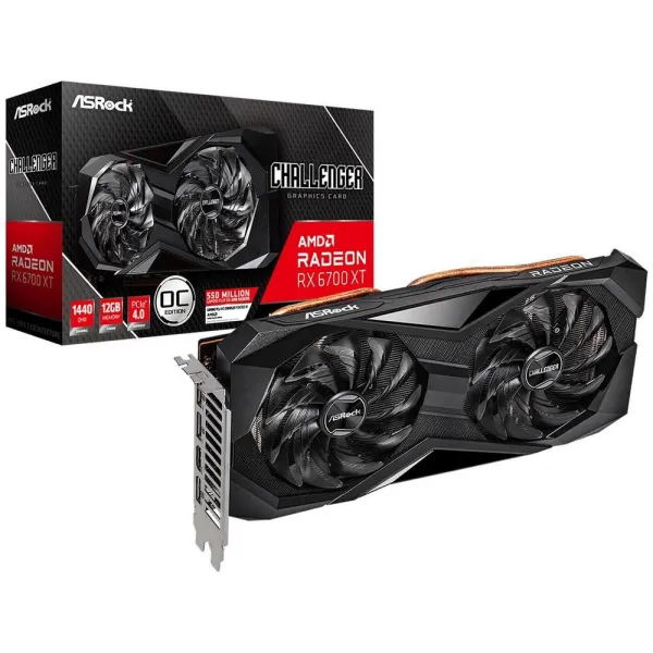 Видеокарта AsRock RADEON RX 6700XT Challenger D 12GB OC, 12GB GDDR6 192bit 3xDP HDMI RX6700XT CLD 12GO купить с доставкой