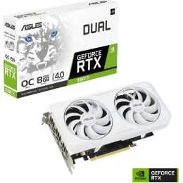 Видеокарта ASUS GeForce RTX3060 Ti OC, GDDR6 8GB 256-bit 1xHDMI 3xDP DUAL-RTX3060TI-O8GD6X-WHITE