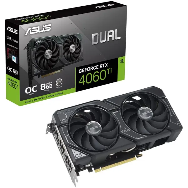 Видеокарта ASUS GeForce RTX4060Ti OC GDDR6 8GB 128-bit HDMI 3xDP DUAL-RTX4060TI-O8G купить с доставкой