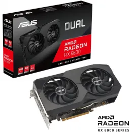 Видеокарта ASUS AMD Radeon RX 6600 8GB GDDR6 128-bit HDMI 3xDP HDCP DUAL-RX6600-8G-V2