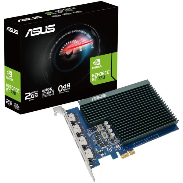 Видеокарта ASUS GeForce GT730 2GB GDDR5 64-bit 4xHDMI GT730-4H-SL-2GD5 купить с доставкой