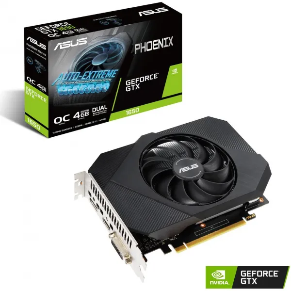 Видеокарта ASUS GeForce GTX1650 4Gb GDDR6 128bit DVI HDMI DP HDCP PH-GTX1650-O4GD6 купить с доставкой