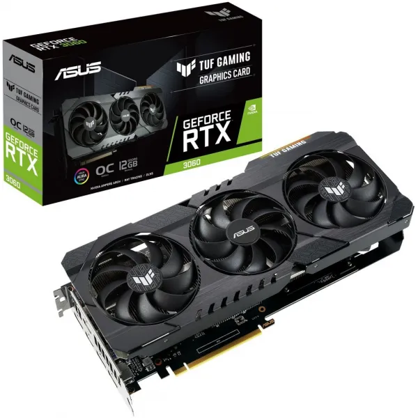 Видеокарта ASUS GeForce RTX3060 OC 12GB GDDR6 192-bit 2xHDMI 3xDP TUF-RTX3060-O12G-V2-GAMING купить с доставкой