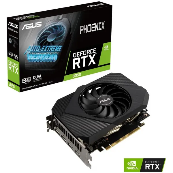 Видеокарта ASUS GeForce RTX3050 8Gb GDDR6 128-bit 1xHDMI 3xDP HDCP PH-RTX3050-8G купить с доставкой