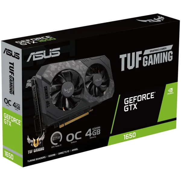 Видеокарта ASUS GeForce GTX1650 OC 4Gb GDDR6 128bit DVI HDMI DP HDCP TUF-GTX1650-O4GD6-P-V2-GAMING купить с доставкой