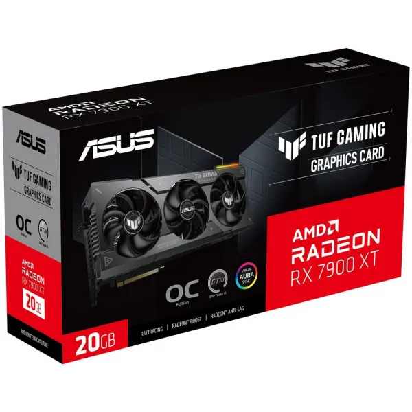 Видеокарта ASUS AMD Radeon RX 7900 XT OC 20GB GDDR6 256-bit HDMI 3xDP HDCP TUF-RX7900XT-O20G-GAMING купить с доставкой