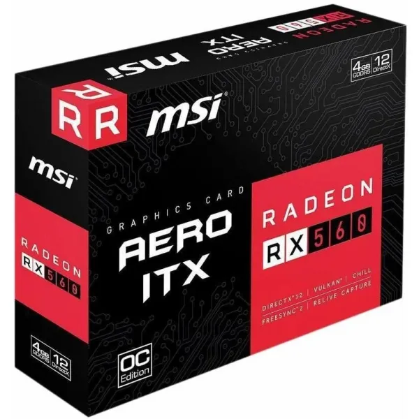 Видеокарта MSI Radeon RX 550, 4GB GDDR5 128-bit DVI HDMI DP RX 550 AERO ITX 4G OC купить с доставкой